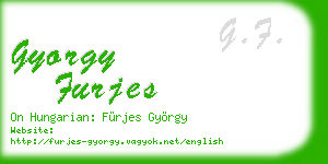 gyorgy furjes business card